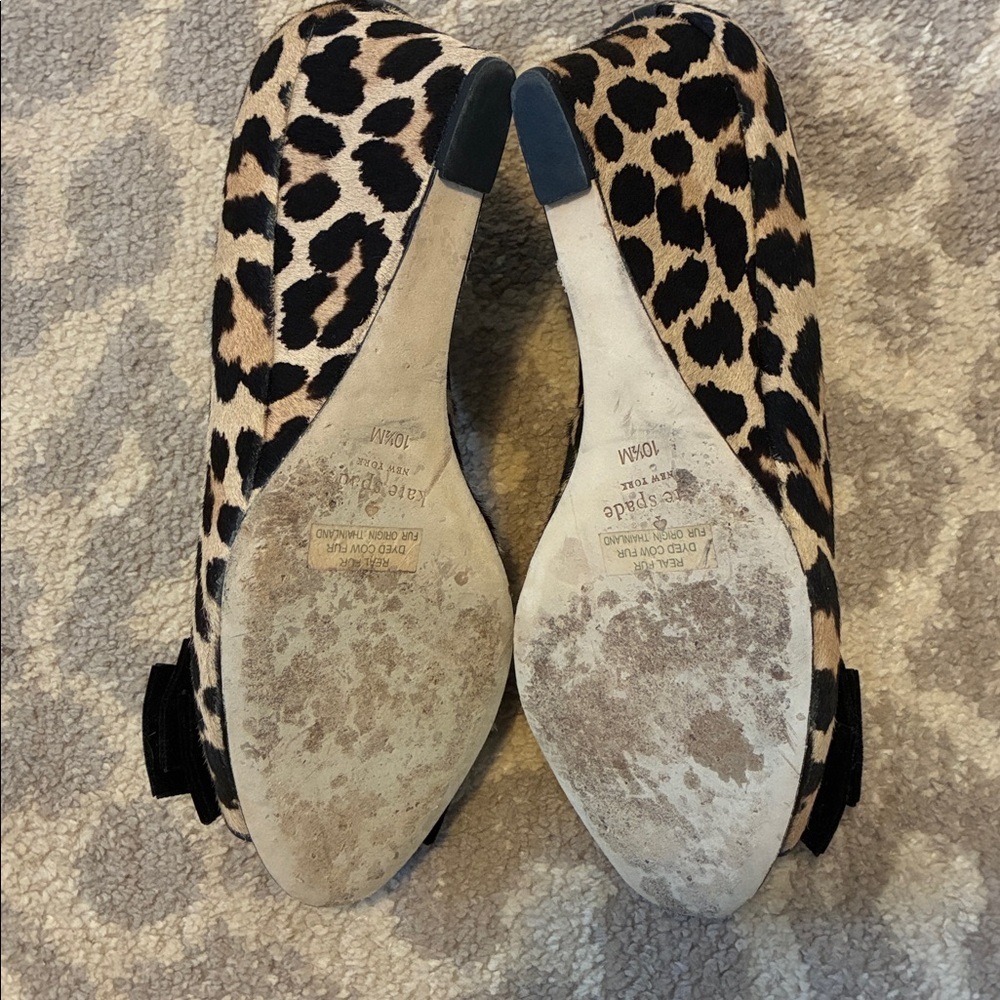 KATE SPADE Roberta Leopard Calf Hair Print Wedge - Picture 6 of 7